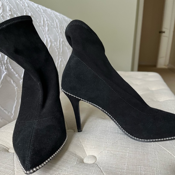 Black suede Coach booties. Worn once. - Picture 2 of 4